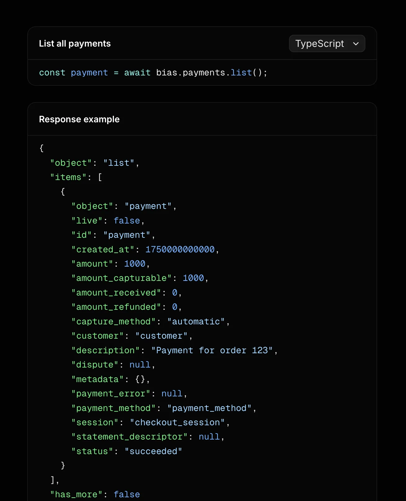 API documentation