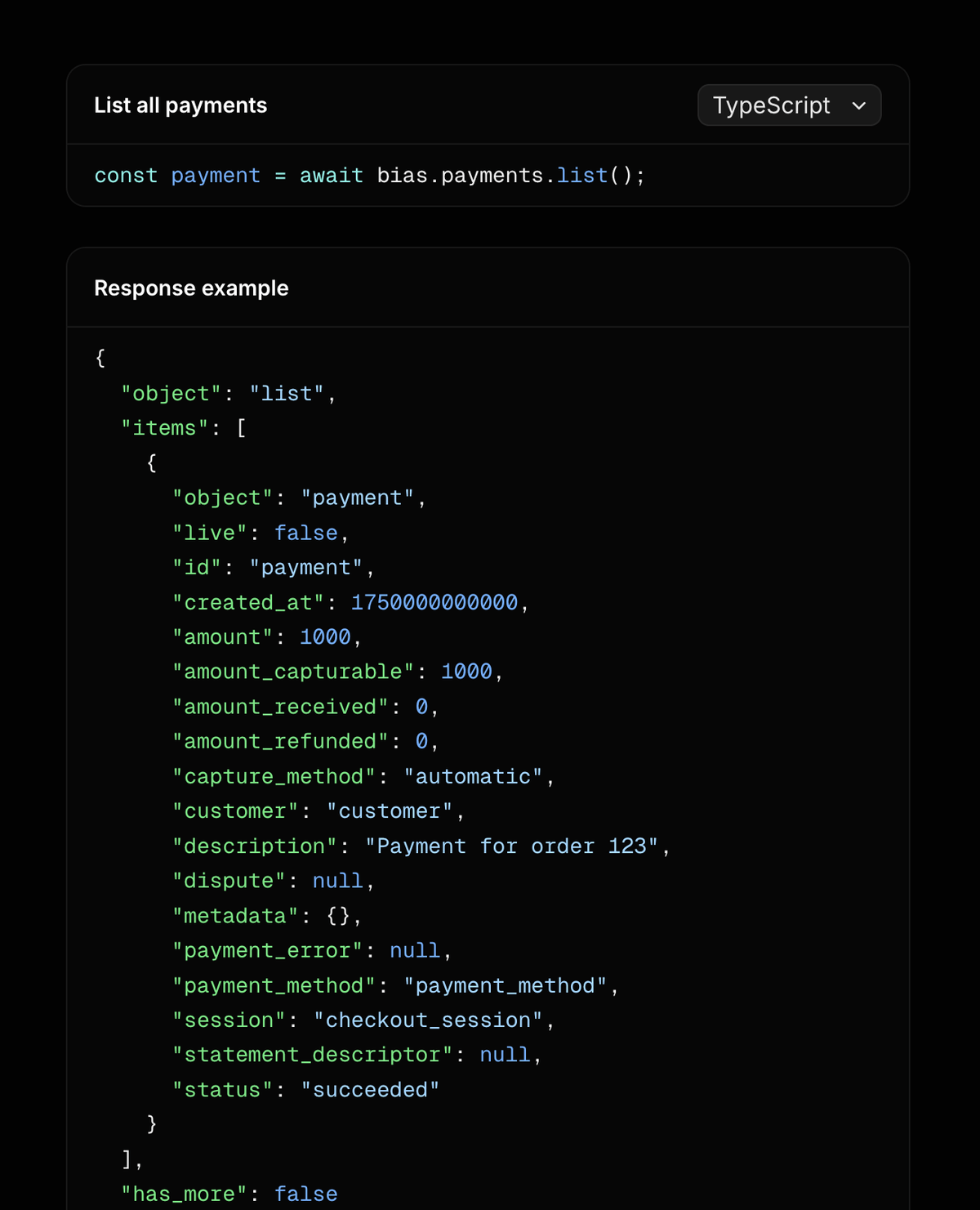 API documentation